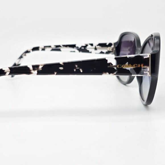 Coach HC8166 L154 Black Mosaic Frame Grey Gradient Lens Cat Eye Sunglasses 58mm main image 13
